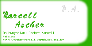 marcell ascher business card